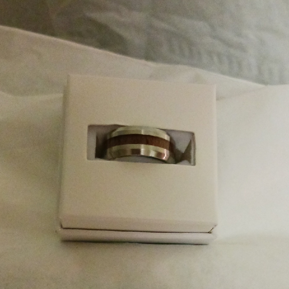 Silver and Brown Men's Ring